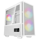 DeepCool Računalniško ohišje CH360 Digital, Micro-ATX, ARGB, LCD, kaljeno steklo, belo | Shoptok.si