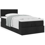 vidaXL Otomanski posteljni okvir z vzmetnico črn 90x190 cm blago | Shoptok.si