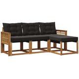 vidaXL Zunanja garnitura za sedenje z blazino 4 pcs Naravna in črna, (5000282564) | Shoptok.si