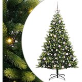 vidaXL Umjetna zložljiva božična jelka 300 LED Zelena 180 cm PVC in PE | Shoptok.si