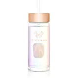 Clear Quartz Straw Water Bottle staklena boca za vodu sa slamkom Hologram - Rose Quartz 400 ml
