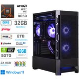 MEGA Računalnik MT S8 R5-9600X/RTX5070/32GB-DDR5/2TB-4.0/750W/Win11Home/črna RGB + Estetski napajalni kabli [Vijolična/ Črna], (5000130857) | Shoptok.si