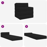 SOFA na razvlačenje Crna 200 x 70 x 15 cm Tkanina | Shoptok.si
