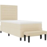  Box Spring Postelja z vzmetnico in klopjo Krem 90x200 cm Tkanina, (22081251) | Shoptok.si
