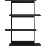  Polica zidna Crna 100 x 20 x 126 cm Konstruirano drvo | Shoptok.si