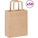 vidaXL Papirnate vrećice 50 kom s ručkama smeđe 18x8x22 cm | shoptok.hr