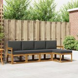  Set vanjskih sofa 5 pcs Prirodna i antracit Čvrsto drvo akacije | shoptok.hr