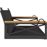  Klupa za ljuljanje crna 109 x 62 x 40 cm od poliratana | shoptok.hr