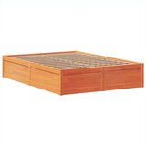  Posteljni okvir brez vzmetnice vošč. rjav 150x200 cm borovina, (21611780) | Shoptok.si
