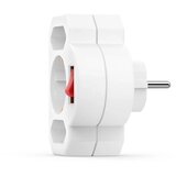 Hama 223217 trojni adapter za vtičnico s stikalom, 1x ozemljena, 2x evro, bel | Shoptok.si