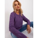 Fashion Hunters Purple classic sweater with hems Cene
