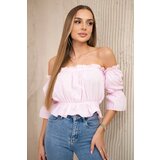 Kesi Blouse over the shoulder powder pink | shoptok.hr