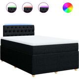 vidaXL Krevet box spring s madracem crni 120 x 190 cm od tkanine | shoptok.hr