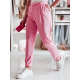 DStreet Eleganckie spodnie damskie plisowane z paskiem PLISSO różowe | shoptok.hr