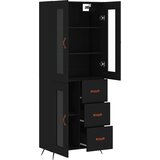 Visoka komoda crni 69,5x34x180 cm konstruirano drvo | Eponuda.com