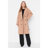 Trendyol Camel Oversize Belted Trench Coat Cene