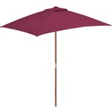 vidaXL Zunanji senčnik z lesenim drogom 150x200 cm bordo rdeč | Shoptok.si