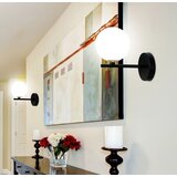 Candellux kama zidna lampa crna+zlatna 1X28 G9 bela abažur