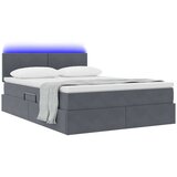  LED krevet za pohranu s madracem Tamnosiva 140 x 190 cm Baršun | Shoptok.si