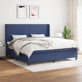 The Living Store Box spring postelja z vzmetnico moder 200x200 cm blago - Box Spring Postelja, (21514867) | Shoptok.si