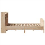 vidaXL Krevet s regalom za knjige bez madraca 135x190 cm od borovine | shoptok.hr