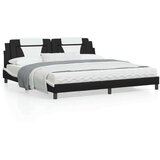  Okvir za krevet s uzglavljem crno-bijeli 200x200cm umjetna koža | shoptok.hr