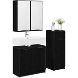  Komplet pohištva za kopalnico s predalom 3 pcs Črna Orehovina, (5000092977) | Shoptok.si