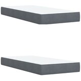  Boxspring krevet s madracem Tamnosiva 200 x 200 cm Baršun - Tamnosiva 200 x 200 cm Prošiveno gumbima | shoptok.hr