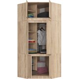 AKORD Kotna Garderobna Omara Z Nadgradnjo In 6 Vrata, Hrast Sonoma, (5000331649) | Shoptok.si