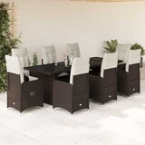  9-dijelni vrtni bistro set od poliratana s jastucima smeđi Smeđa | shoptok.hr