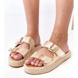  Golden espadrille sandals with buckles Kasina | Shoptok.si
