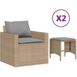  4-dijelni set vrtnih sofa s jastucima bež od poliratana | shoptok.hr
