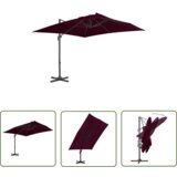  The Living Store Vrtni senčnik z aluminijastim drogom bordo rdeč 300x300 cm - Previsni Senčnik, (21742342) Cene