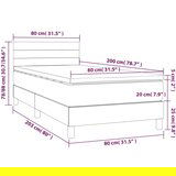  Box spring postelja z vzmetnico LED temno rjava 80x200 cm blago, (20930009) | Shoptok.si