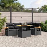 vidaXL 6-dijelni set vrtnih sofa s jastucima crni od poliratana | shoptok.hr