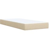 vidaXL Box spring postelja z vzmetnico krem 90x190 cm blago | Shoptok.si