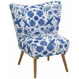 Max Winzer Modro-bel cvetlični fotelj Jack