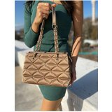 Capone Outfitters Shoulder Bag - Brown - Diamond pattern cene