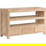 TV omarica iz trdnega akacijevega lesa 90x30x55 cm svetlo rjava | Shoptok.si