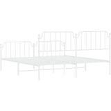  Metalni okvir kreveta uzglavlje i podnožje bijeli 183x213 cm | shoptok.hr