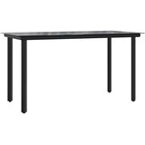  Vrtni stol - Blagovaonski stol crni 200x100x74 cm čelik i kaljeno staklo | shoptok.hr