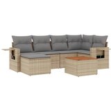  7-dijelni set vrtnih sofa s jastucima bež od poliratana | shoptok.hr