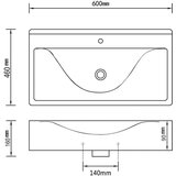  Keramični umivalnik pravokoten črn z odprtino za pipo 60x46 cm, (21409394) | Shoptok.si