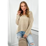 Kesi Sweater with mohair oversize dark beige | shoptok.hr