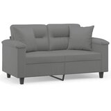  Dvosjed s jastucima tamnosivi 120 cm od mikrovlakana | shoptok.hr