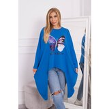 Kesi Blouse with oversize print purple blue Cijene