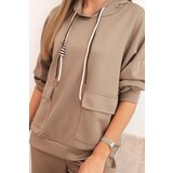 Kesi Włoski Women's set butter hoodie with pants and belt fango | shoptok.hr