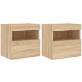 vidaXL Stenske TV omarice z LED 2 kosa sonoma hrast 40x30x40 cm, (21017058) Cene
