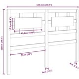  Uzglavlje za krevet sivo 125,5 x 4 x 100 cm od masivne borovine | shoptok.hr