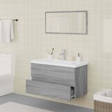  Set kupaonskog namještaja boja hrasta sonome konstruirano drvo Siva 41 x 38.5 x 45 cm | shoptok.hr